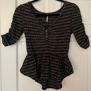 Free People Stretch Peplum Top | Size XS